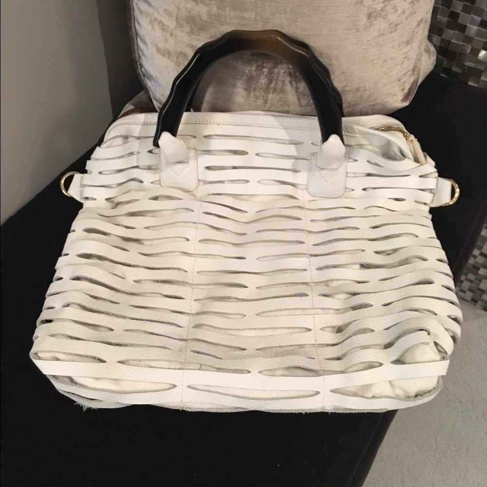 COPY - ROMYGOLD Biker Slash Tote with Wood Handle…